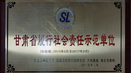 甘肅省履行社會責任示范單位